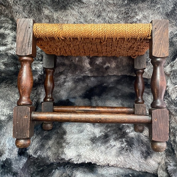 Handcrafted Woven Stool - Brown and Tan - Picture 11 of 16